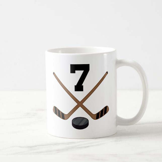 Ishockeyspelare Jersey numrerar gåva 7 Kaffemugg (Höger)
