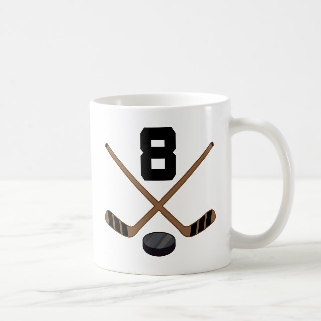 Ishockeyspelare Jersey numrerar gåva 8 Kaffemugg (Höger)
