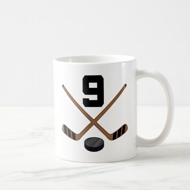 Ishockeyspelare Jersey numrerar gåva 9 Kaffemugg (Höger)
