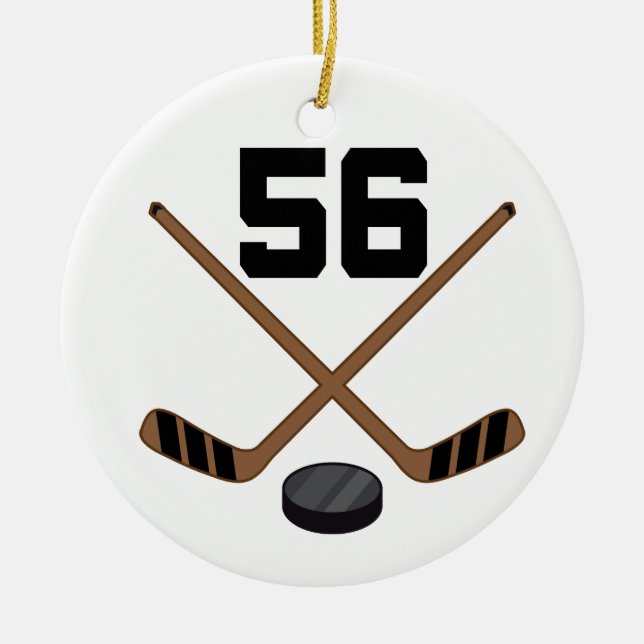 Ishockeyspelare Jersey numrerar prydnad 56 Julgransprydnad Keramik (Framsidan)