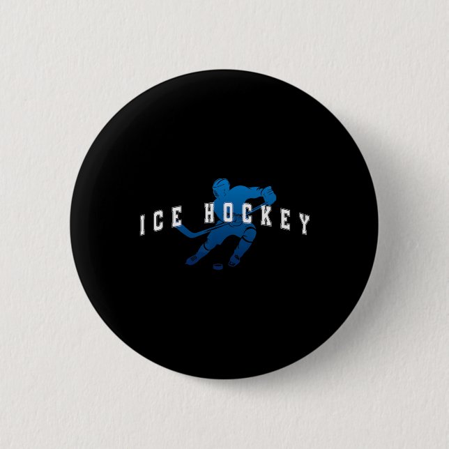 Ishockeyspelare Lag Blå Universitetstext  Knapp (Framsida)