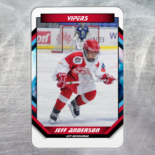 Ishockeyspelare Minne På Cool Röd Anpassad Magnet