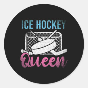 Ishockeyspelare prinsessflickor damishockey runt klistermärke