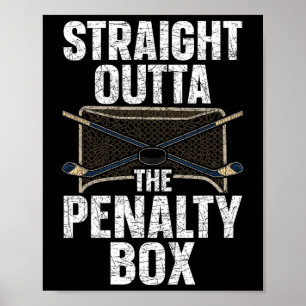 Ishockeyspelare rakt från straffboxen I Poster