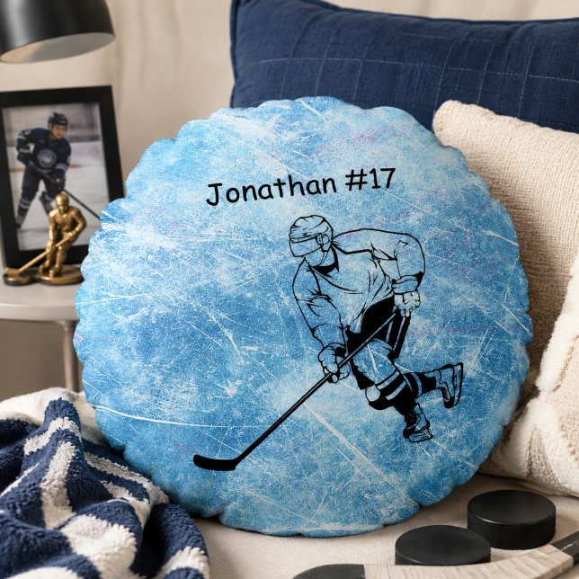 Ishockeyspelare Rund Kudde (Skapare uppladdad)
