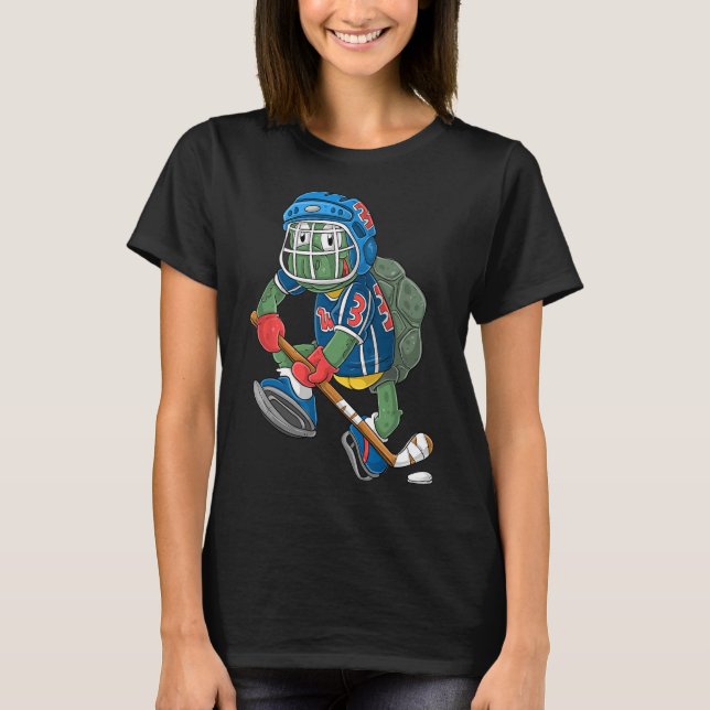 Ishockeyspelare Sköldpadda  T Shirt (Framsida)