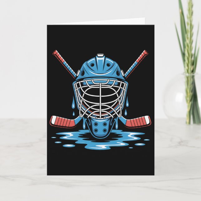 Ishockeyspelare Skridsko Skjut Poäng Upprepa  Kort (Framsida)