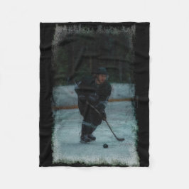 Ishockeyspelare som värmer upp fleecefilt