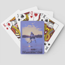Ishockeyspelare vid soluppgång casinokort