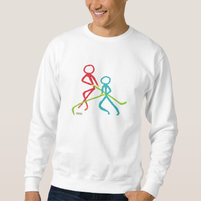 Ishockeystickfigurer Lång Ärmad Tröja (Framsida)