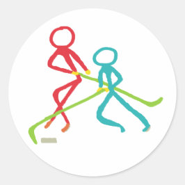 Ishockeystickfigurer Runt Klistermärke