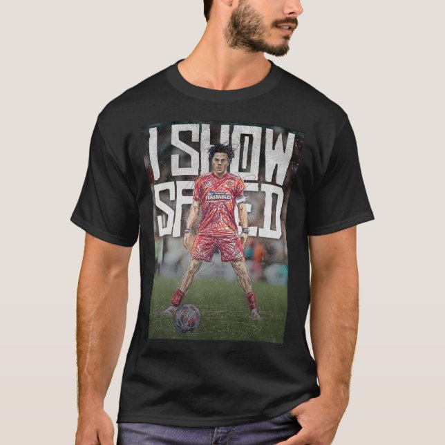 ishowspeed Inspired Football Illustration T Shirt (Framsida)