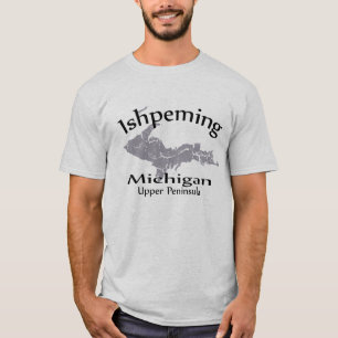 Ishpeming Michigan Karta Design T-shirt