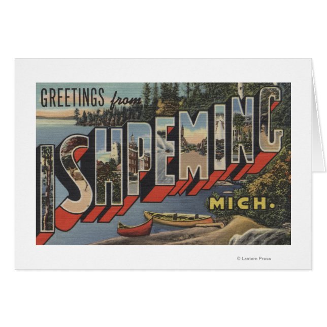 Ishpeming Michigan - Stora Brev-scenerna Hälsningskort (Framsidan Horizontal)