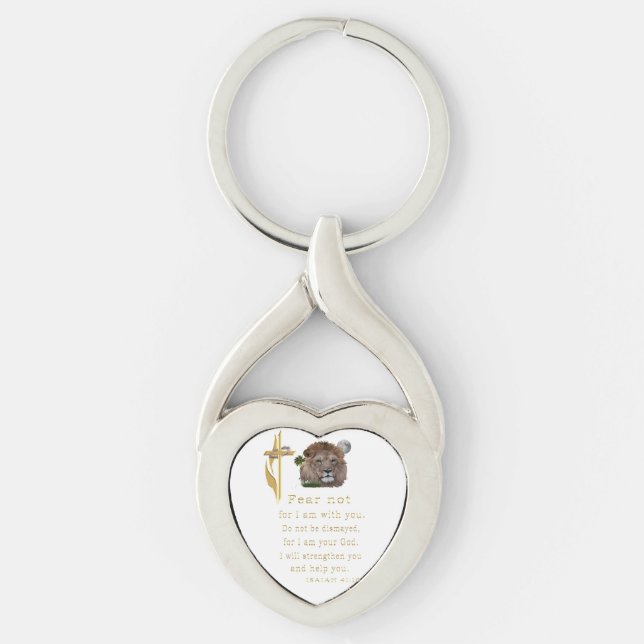 Isiah Twisted Heart Silverfärgad Nyckelring (Framsidan)