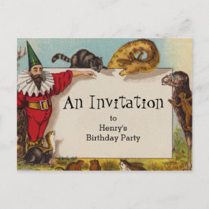 Isidore the Elf & his Animals Postcard Inbjudan Vykort