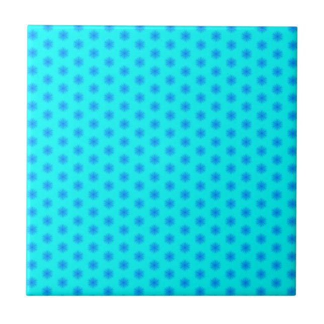 Isig Aqua och Blue Snowflake Mönster Kakelplatta (Framsidan)