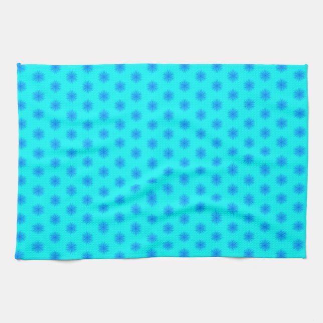 Isig Aqua och Blue Snowflake Mönster Kökshandduk (Horisontell)
