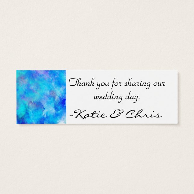 Isig Blue Abstract Design Litet Visitkort (Baksidan)