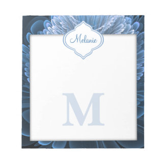 Isig Blue Blommigt Monogram Anteckningsblock