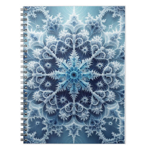 Isig Blue Crystal Fractal Mönster Anteckningsbok