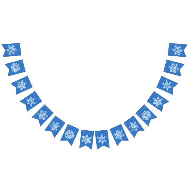 Isig Blue Frozen Snowflake Frosty Vinterjul Vimplar (Alla)
