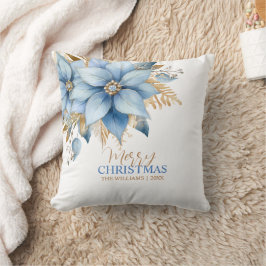 Isig Blue Guld Poinsettia - jultomte Kudde