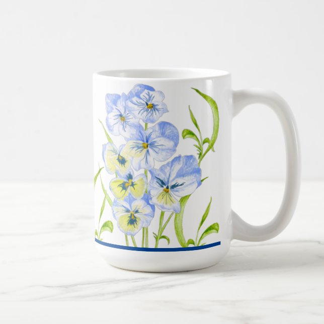 Isig Blue Pansies on a Classic Mugg (15 oz.) (Höger)