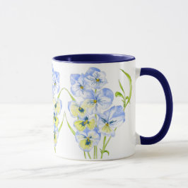 Isig Blue Pansies på en Combo Mugg