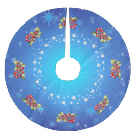 Isig Blue Red Berries & Stars jul Julgransmatta Borstad Polyester