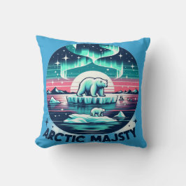Isig Blue Retro Polar Bear Arktis Majesty Kudde