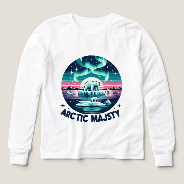 Isig Blue Retro Polar Bear Arktis Majesty T Shirt (Design framsida)