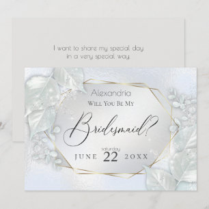 Isig Blue Shimmery blir min bridesmaid Inbjudningar