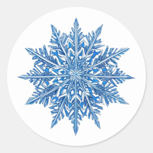 Isig Blue Snowflake Runt Klistermärke