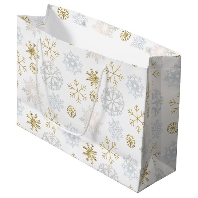 Isig Blue Snowflake Winter Gift Bag (Framsidan Vinklad)