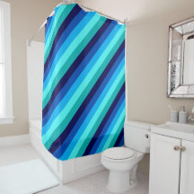 Isig Blue Teal Rand Shower Curtain