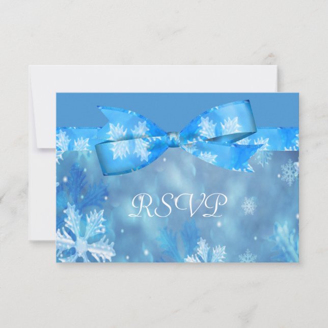 Isig Blue Winter Wonderland Bröllop OSA Kort (Framsida)