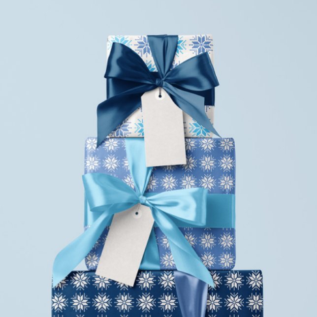 Isig Blues Nordic Sweater Snowflake Mönster Presentpapper (Skapare uppladdad)