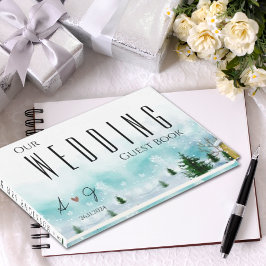 Isig Frosty Blue Hues Snowy Winter Wedding Gästböcker