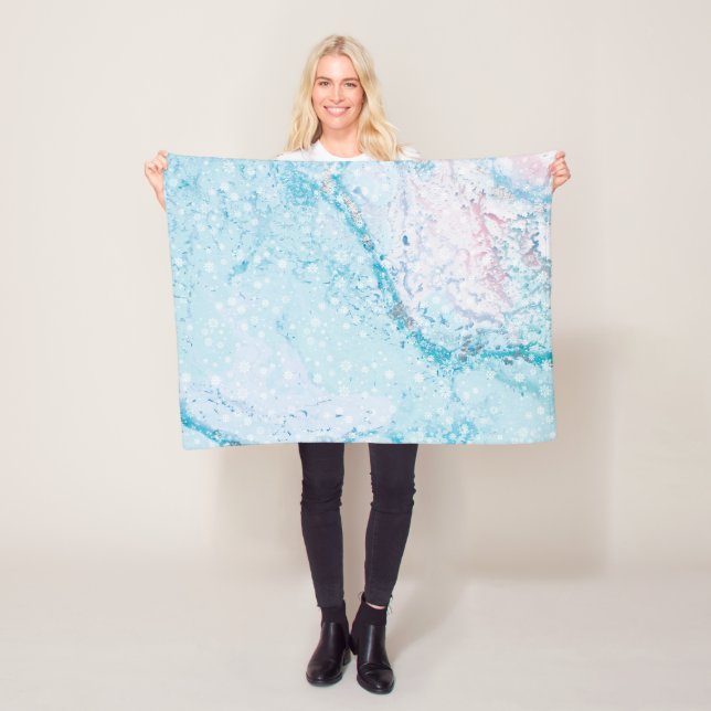 Isig Frozen Winter Snowflake Fleece Blanket (På plats)