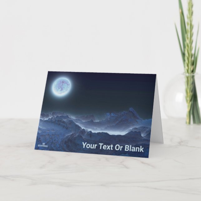 Isig Planet, fryst Måne Kort (Framsida)