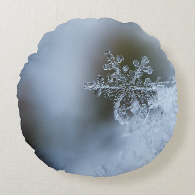 Isig Snowflake Rund Kudde (Framsidan)