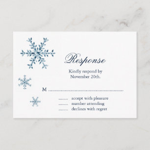 Isig Winter Snowflake Bröllop OSA Kort