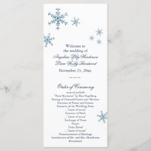 Isig Winter Snowflake Small Bröllopsprogram Program
