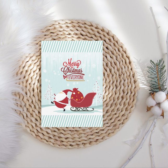 Isig Wonderland Santa och Sleigh Helgkort (Skapare uppladdad)