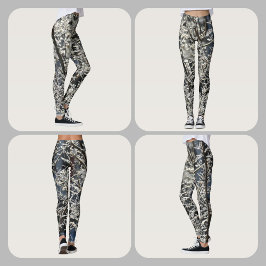 Isiga Grenar Vinter Träd Natur Fotografi Leggings