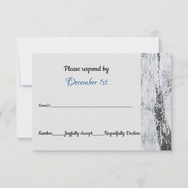 Isiga grenar Vinterundrets bröllop RSVP Inbjudningar (Framsida)