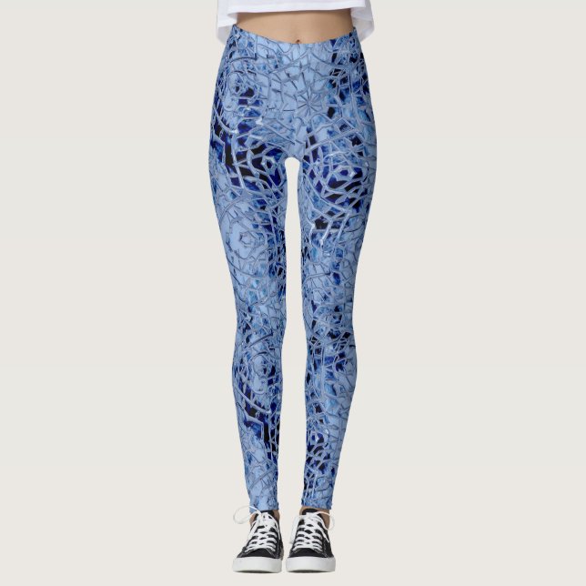 Isigblåttdamasker Leggings (Framsida)
