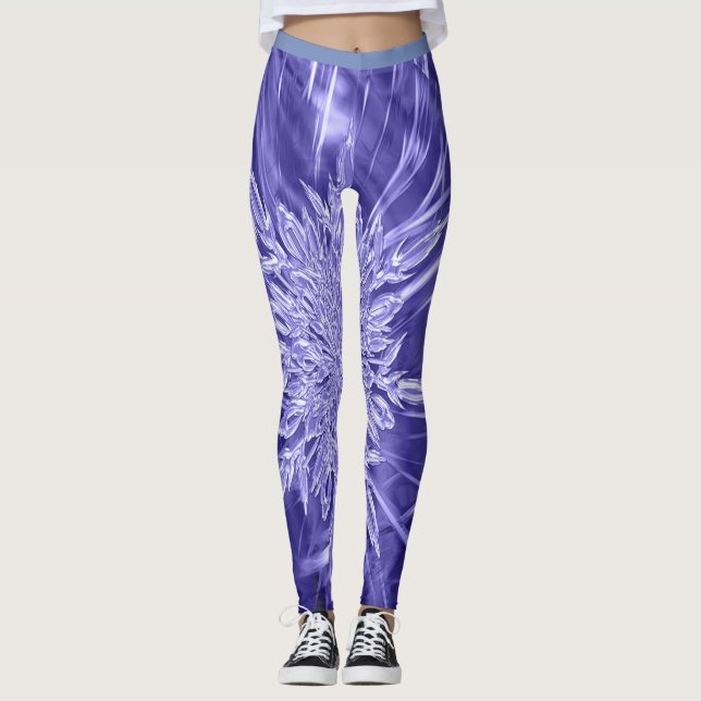 Isigblåttdamasker Leggings (Framsida)
