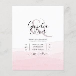 Isigt Rosa Ombre Bröllopsinbjudan Flygblad